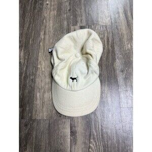 Victoria's Secret VS Pink Cap Hat Wool Bld Embroidered  Adjust Cream